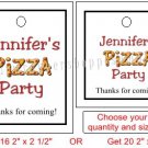 Personalized PIZZA PARTY Favor Bag Gift TAGS Unique Party Supplies