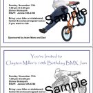Personalized FREESTYLE BMX Birthday Party Invitations BIKES