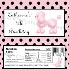 Personalized PINK POODLE Candy Bar Wrappers Favors Supplies BABY SHOWER BIRTHDAY