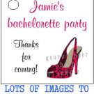 Personalized HOT PINK BRIDAL SHOWER Gift TAGS Stickers or LABELS Party Supplies