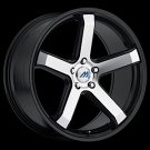 18" Mach 5 Wheels Rims 18x8.0 Glossy Black/machine Face/glossy Black Lip Fits  5x108