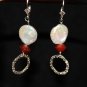 Carnelian and Pearl Earrings - DMD0258