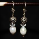 Pearl, Crystal and Sterling Stack Earrings - DMD0262