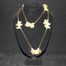 Citrine Chunks with White and Chocolate Pearl Necklace - DMD0285