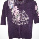 Dark Plum Cardigan Sweater, Juniors Medium, GRAMM