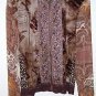 Sheer Beaded Graphic Print Knit Jacket, Small, PIANO