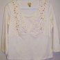 Soft Ivory Beaded Knit Top, M