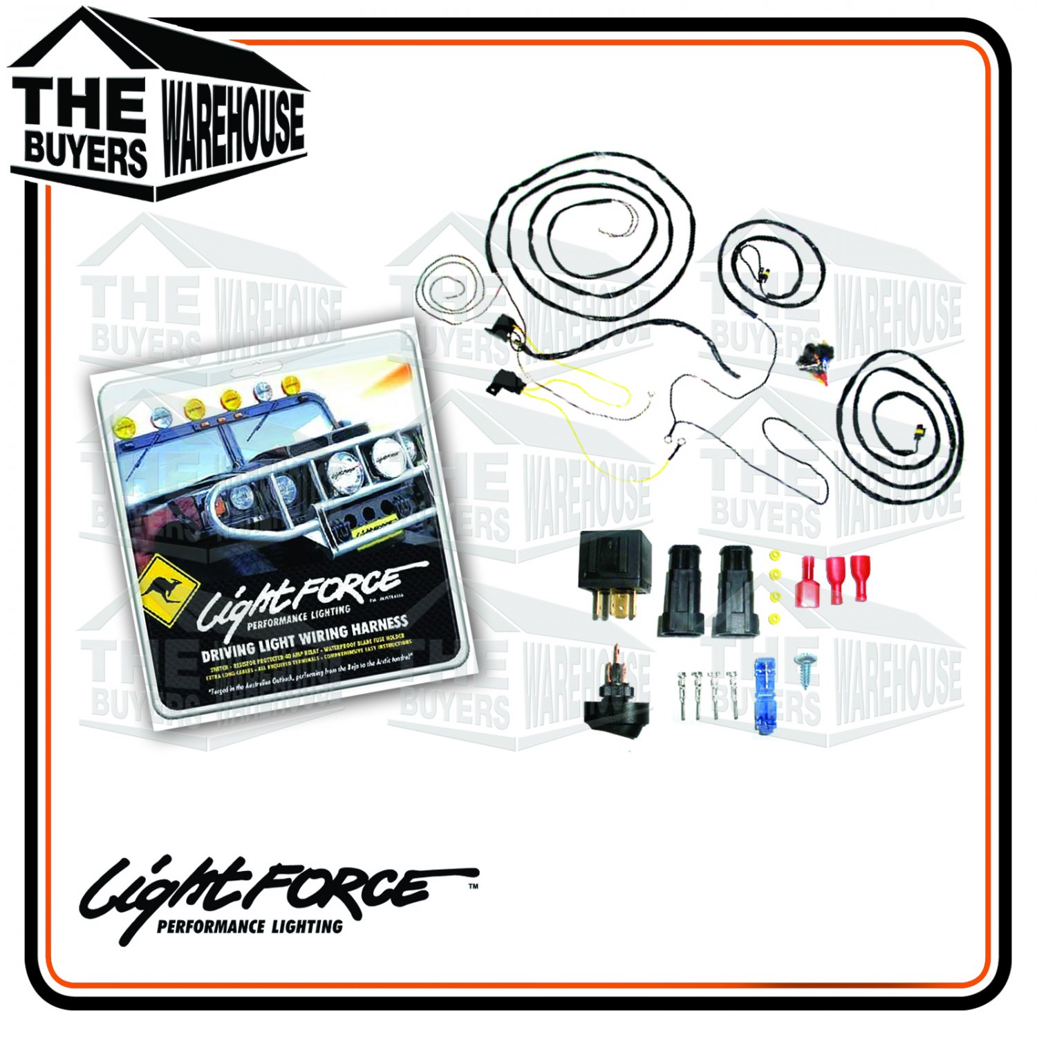 LIGHTFORCE 210, GENESIS DRIVING LIGHTS LAMPS + GENUINE LIGHTFORCE WIRING HARNESS