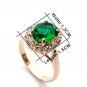 Green Crystal 18K Champagne Gold Plated Ring