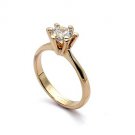 18K Gold Plated Six Claw 6mm Zircon Ring