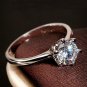 18K Gold Plated Six Claw 6mm Zircon Ring