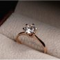 18K Gold Plated Six Claw 6mm Zircon Ring