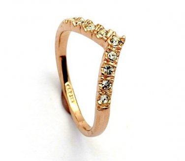 18K Gold Plated Crystals  Ring