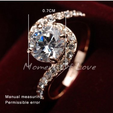 Crystal Ring 18K Gold Plated