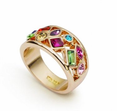 18K Champagne Gold Plated Cocktail Ring