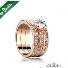 3 Round 18K Champagne Gold Plated Ring