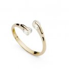 Twin Zircon 18K Gold Plated Wedding Ring
