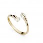Twin Zircon 18K Gold Plated Wedding Ring
