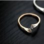 Twin Zircon 18K Gold Plated Wedding Ring