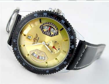 Automatic mechanical Watches  Gold Face PU strap SLZ03