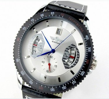 Automatic mechanical Watches White Face PU strap SLZ03