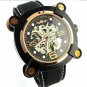 Mechanical Watch Gold Screws Black Silicone strap SLZ01
