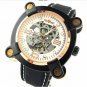 Mechanical Watch Gold Screws Black Silicone strap SLZ01
