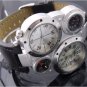 1pcs Men Watch Four Sliver Dial Black PU strap six-pin Quartz watches OU03
