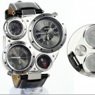 Quartz Watch Compass thermometer just decoration Leather Belt  watches OU03