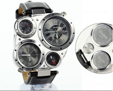Quartz Watch Compass thermometer just decoration Leather Belt  watches OU03