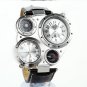 Quartz Watch Compass thermometer just decoration Leather Belt watches OU03