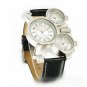 Men Watch Deluxe Quartz GMT time watches Leather Strap OU10