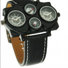 Quartz Compass thermometer decoration Men watch Leather Strap OU07