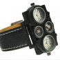 Quartz Compass thermometer decoration Men watch Leather Strap OU07