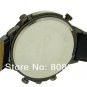 1pcs Large dial men Oulm Quartz watch black leather Strap OU26