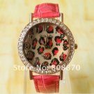 1 Pcs leoaprd Lady Watch Leather Strap Free Shipping YJP11