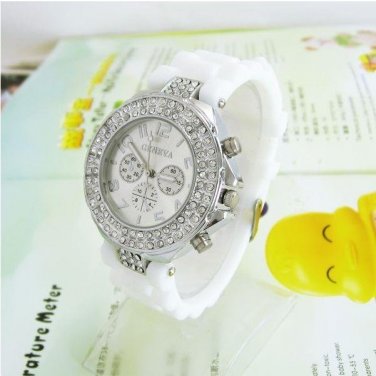 Geneva Watch Silicone Strap Quartz Watches LJX14