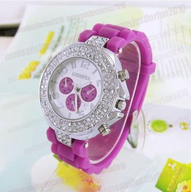 Geneva Watch Silicone Strap Quartz Watches LJX14