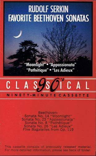 RUDOLF SERKIN - Favorite Beethoven Sonatas (1984) - Cassette Tape