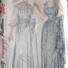 S3401 1950 Vintage Misses Nightgown/Negligee Sewing Pattern