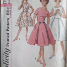 S4942 1950s Vintage Jrs/Misses One-Piece Dress Sewing Pattern