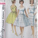 S4972 1950s Vintage Miss One-Piece Dress Sewing Pattern