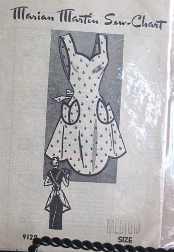 1950s Marian Martin #9129 Vintage MO Apron Sewing Pattern