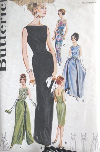 B2488 Vintage Slim Skirted Evening Dress Sewing Pattern