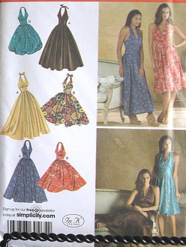 S3823 2007 Retro Look Halter Dress Sewing Pattern