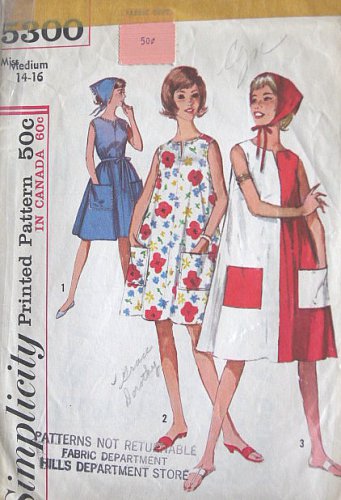 1963 S5300 Vintage Misses One-Piece Dress Sewing pattern