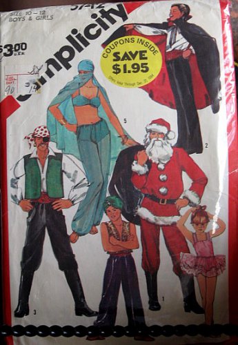 1982 S5742 Childs Halloween Costumes Sewing pattern