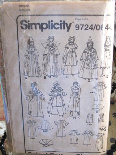 1995 S9718 Childs Halloween Costume Sewing Pattern