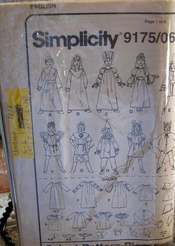 1994 S9175 Childs Halloween Costumes Sewing Pattern