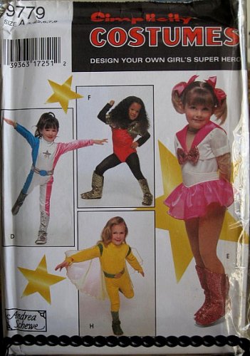 1995 S9779 Childs/Girls Superhero Halloween Costume Sewing pattern